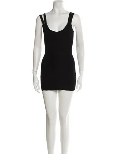 Pre-owned Gauge81 Scoop Neck Mini Dress In Black