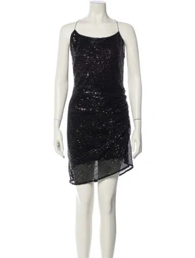 Pre-owned Gauge81 Scoop Neck Mini Dress In Black