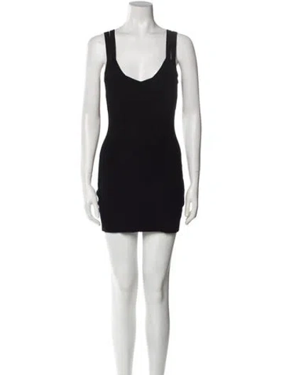 Pre-owned Gauge81 Scoop Neck Mini Dress In Black