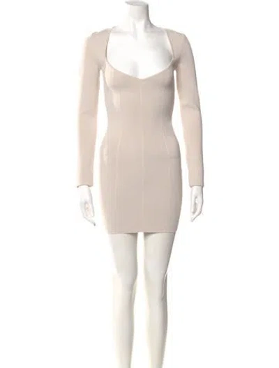Pre-owned Gauge81 Scoop Neck Mini Dress In Neutral