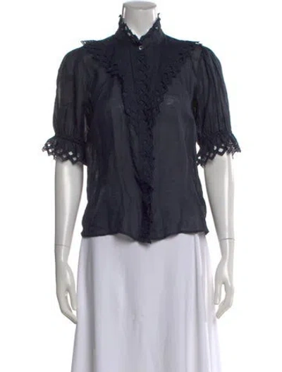 Pre-owned Gauge81 Short Sleeve Blouse In Blue