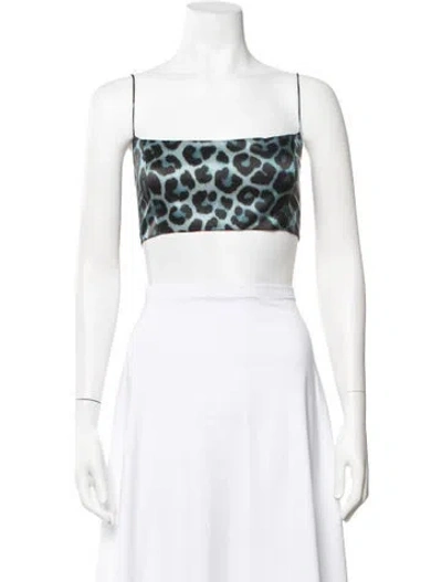 Pre-owned Gauge81 Silk Animal Print Crop Top In Brown