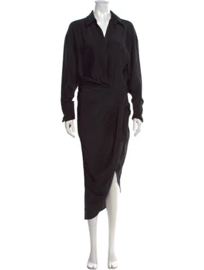 Pre-owned Gauge81 Silk Long Dress In Black