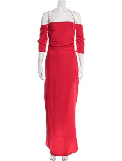 Pre-owned Gauge81 Silk Long Dress In Red