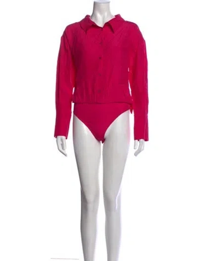 Pre-owned Gauge81 Silk Long Sleeve Bodysuit W/ Tags In Pink