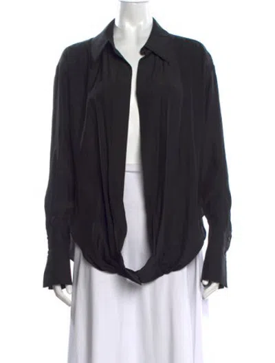 Pre-owned Gauge81 Silk Long Sleeve Top In Black