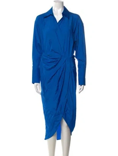 Pre-owned Gauge81 Silk Midi Length Dress In Blue