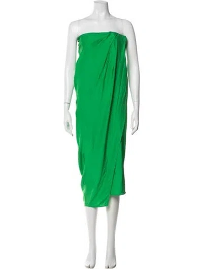 Pre-owned Gauge81 Silk Midi Length Dress In Green