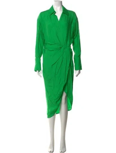 Pre-owned Gauge81 Silk Midi Length Dress In Green