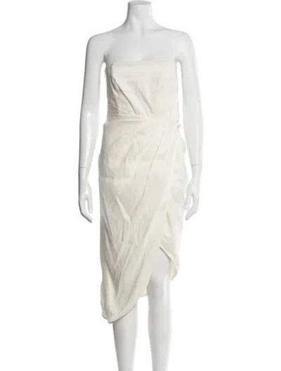 Pre-owned Gauge81 Silk Midi Length Dress In White