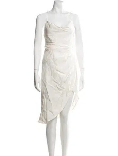 Pre-owned Gauge81 Silk Midi Length Dress In White