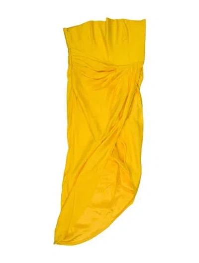 Pre-owned Gauge81 Silk Midi Length Dress In Yellow