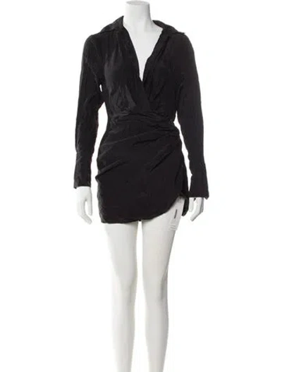 Pre-owned Gauge81 Silk Mini Dress In Black