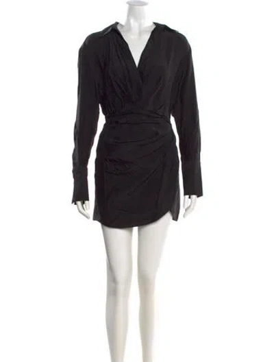 Pre-owned Gauge81 Silk Mini Dress In Black