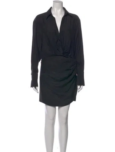 Pre-owned Gauge81 Silk Mini Dress In Black