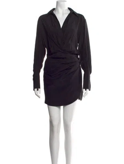 Pre-owned Gauge81 Silk Mini Dress In Black