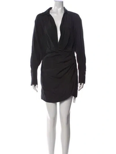 Pre-owned Gauge81 Silk Mini Dress In Black