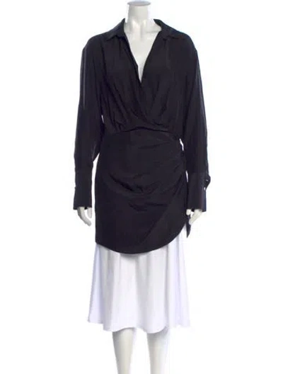 Pre-owned Gauge81 Silk Mini Dress In Black