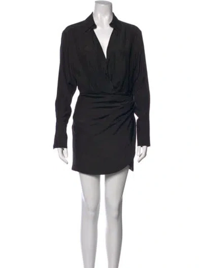 Pre-owned Gauge81 Silk Mini Dress In Black