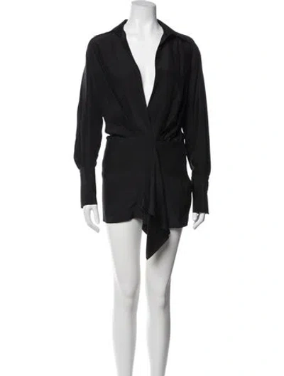 Pre-owned Gauge81 Silk Mini Dress In Black