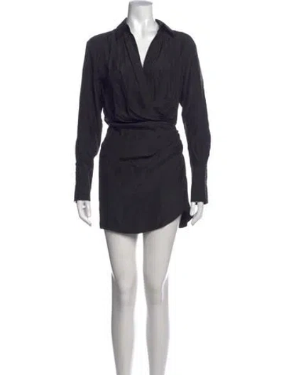 Pre-owned Gauge81 Silk Mini Dress In Black