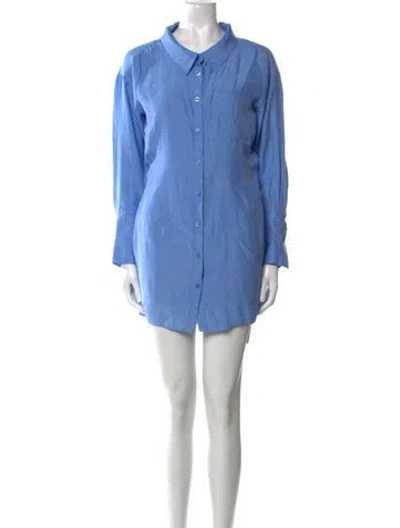 Pre-owned Gauge81 Silk Mini Dress In Blue