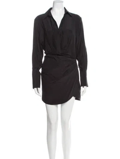 Pre-owned Gauge81 Silk Mini Dress In Gray