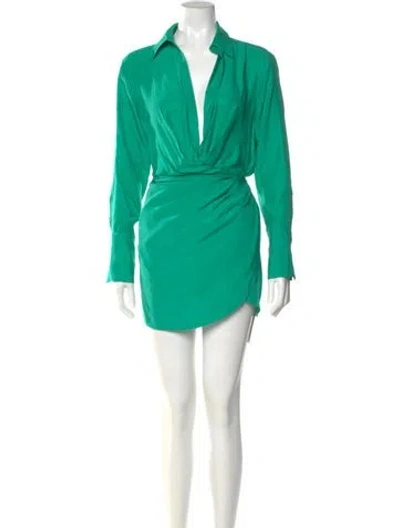 Pre-owned Gauge81 Silk Mini Dress In Green