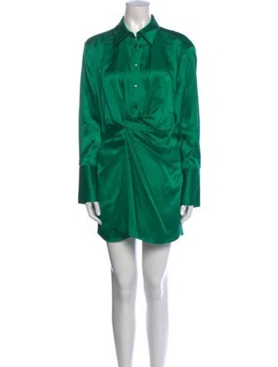 Pre-owned Gauge81 Silk Mini Dress In Green