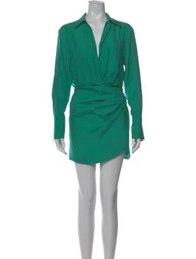Pre-owned Gauge81 Silk Mini Dress In Green