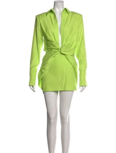 Pre-owned Gauge81 Silk Mini Dress In Green