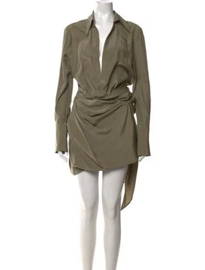 Pre-owned Gauge81 Silk Mini Dress In Green