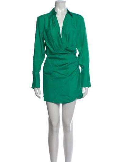 Pre-owned Gauge81 Silk Mini Dress In Green