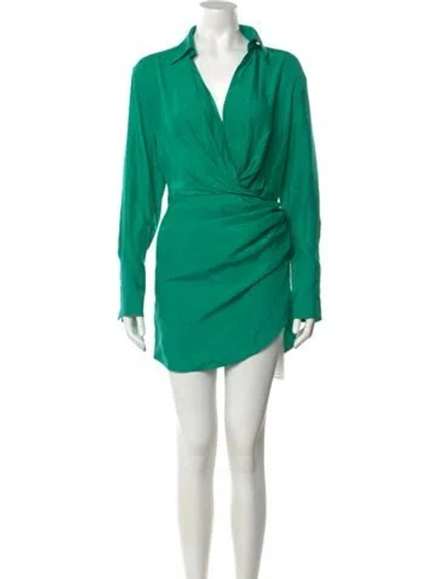 Pre-owned Gauge81 Silk Mini Dress In Green