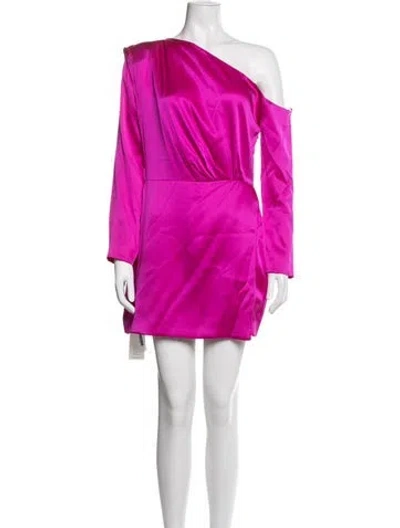 Pre-owned Gauge81 Silk Mini Dress In Metallic/pink