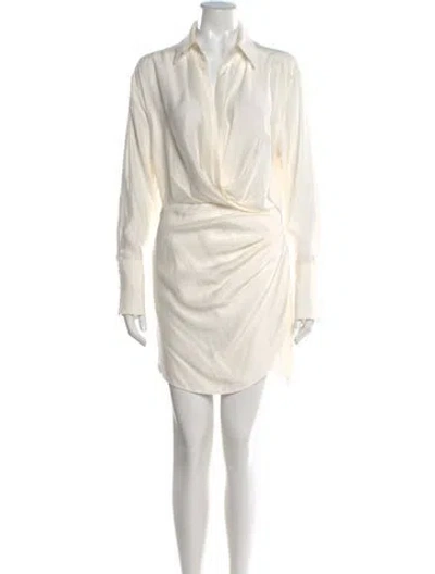 Pre-owned Gauge81 Silk Mini Dress In Neutral