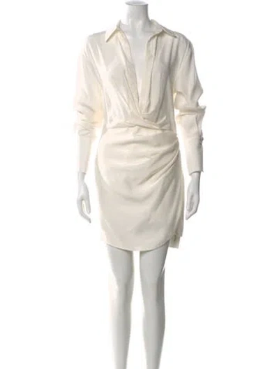 Pre-owned Gauge81 Silk Mini Dress In Neutral