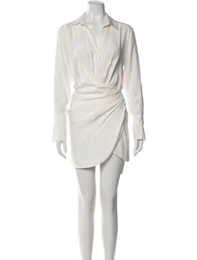 Pre-owned Gauge81 Silk Mini Dress In Neutral