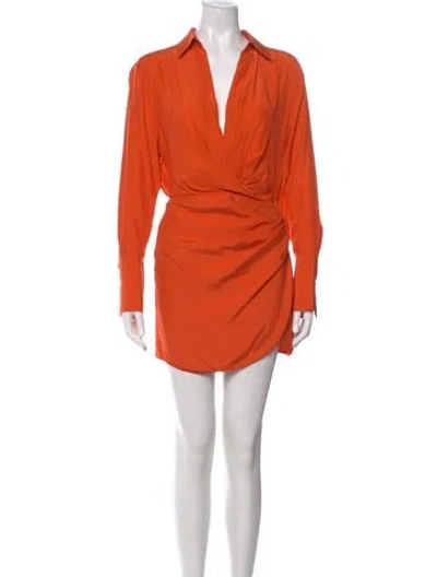 Pre-owned Gauge81 Silk Mini Dress In Orange