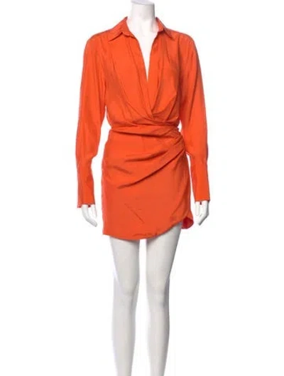 Pre-owned Gauge81 Silk Mini Dress In Orange