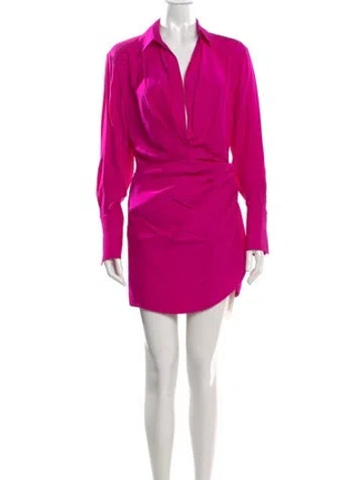 Pre-owned Gauge81 Silk Mini Dress In Pink