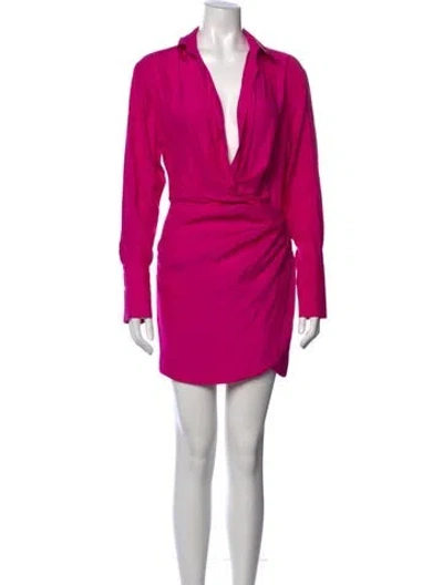 Pre-owned Gauge81 Silk Mini Dress In Pink