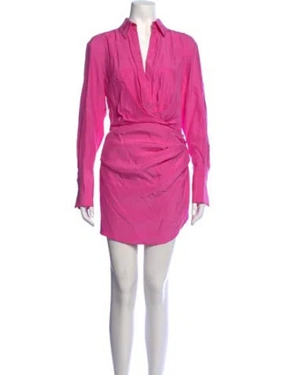 Pre-owned Gauge81 Silk Mini Dress In Pink