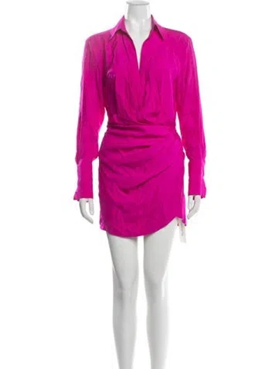 Pre-owned Gauge81 Silk Mini Dress In Pink