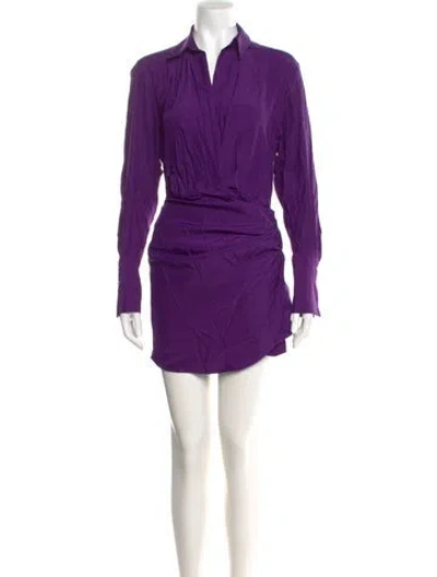 Pre-owned Gauge81 Silk Mini Dress In Purple