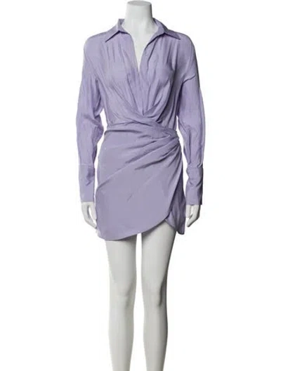 Pre-owned Gauge81 Silk Mini Dress In Purple