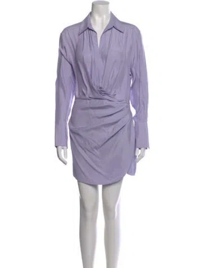 Pre-owned Gauge81 Silk Mini Dress In Purple