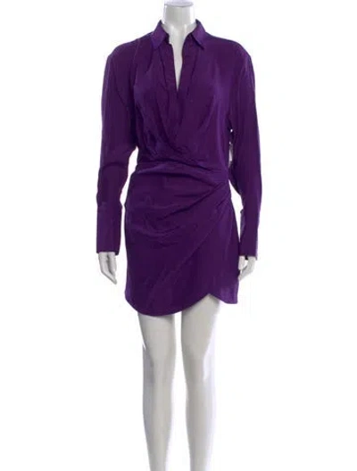 Pre-owned Gauge81 Silk Mini Dress In Purple