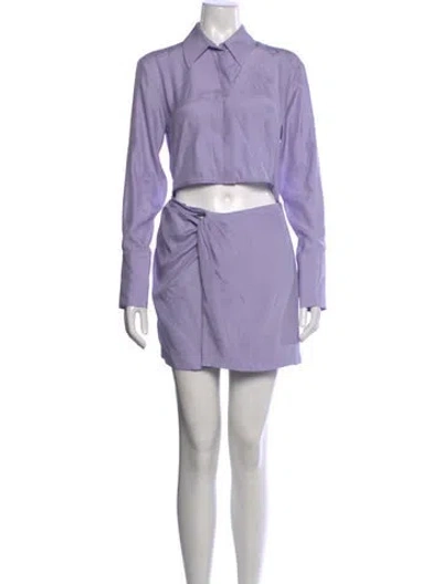Pre-owned Gauge81 Silk Mini Dress In Purple