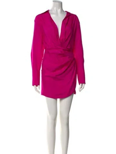 Pre-owned Gauge81 Silk Mini Dress In Purple